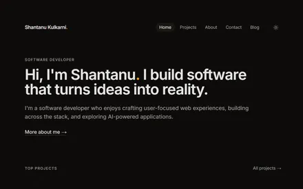 Warm gradient placeholder labelled "Portfolio site"